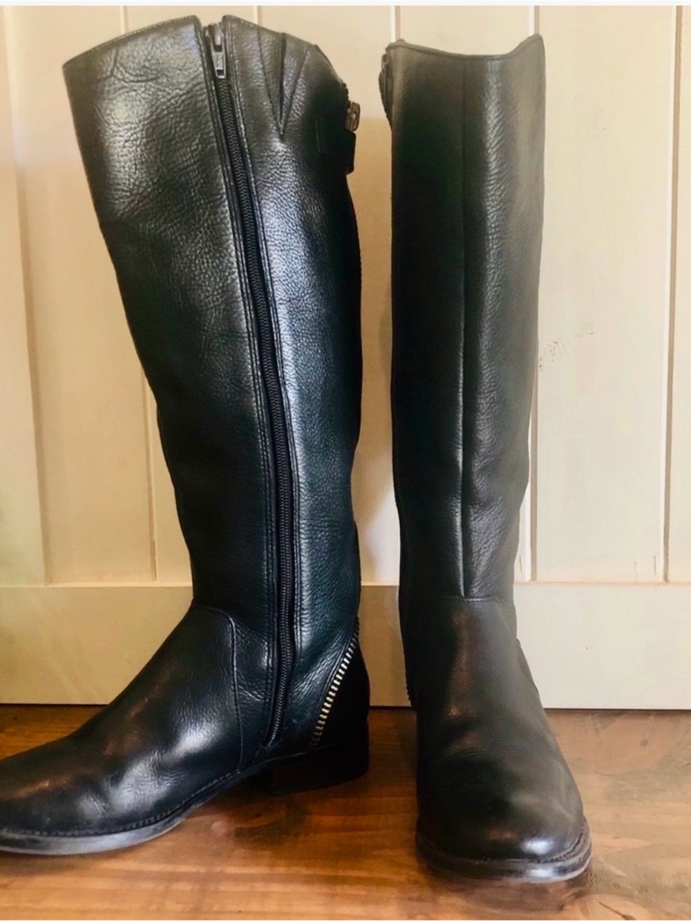 Arturo Chiang Womens Falicity Tall Black Leather Boots 9.5